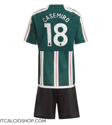 Manchester United Casemiro #18 Seconda Maglia Bambino 2023-24 Manica Corta (+ Pantaloni corti)